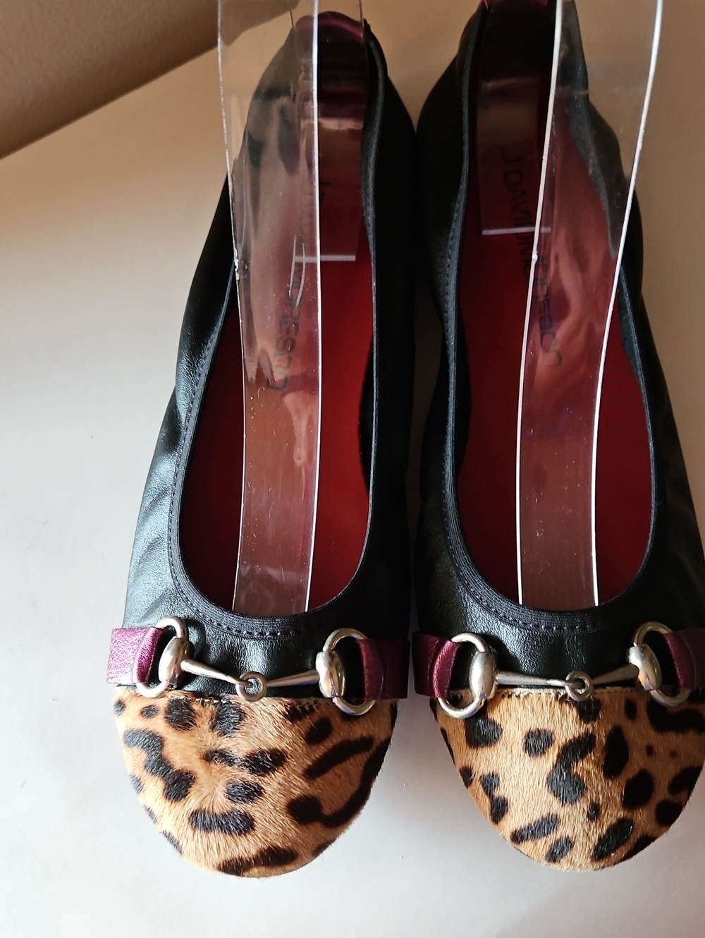 NWOT J. David Moresco Jodiel Leopard Print Italian HandMade Italian Flats Sz 39